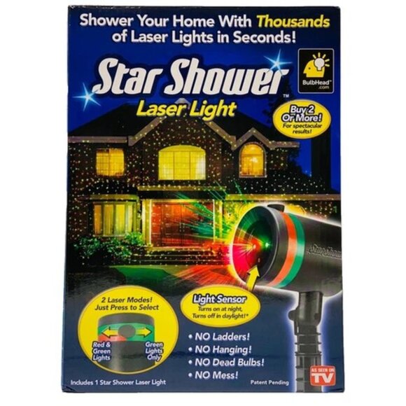 Star Shower Laser Light Home Show As Seen TV Thousands Green Red Laser Lights - Picture 1 of 10